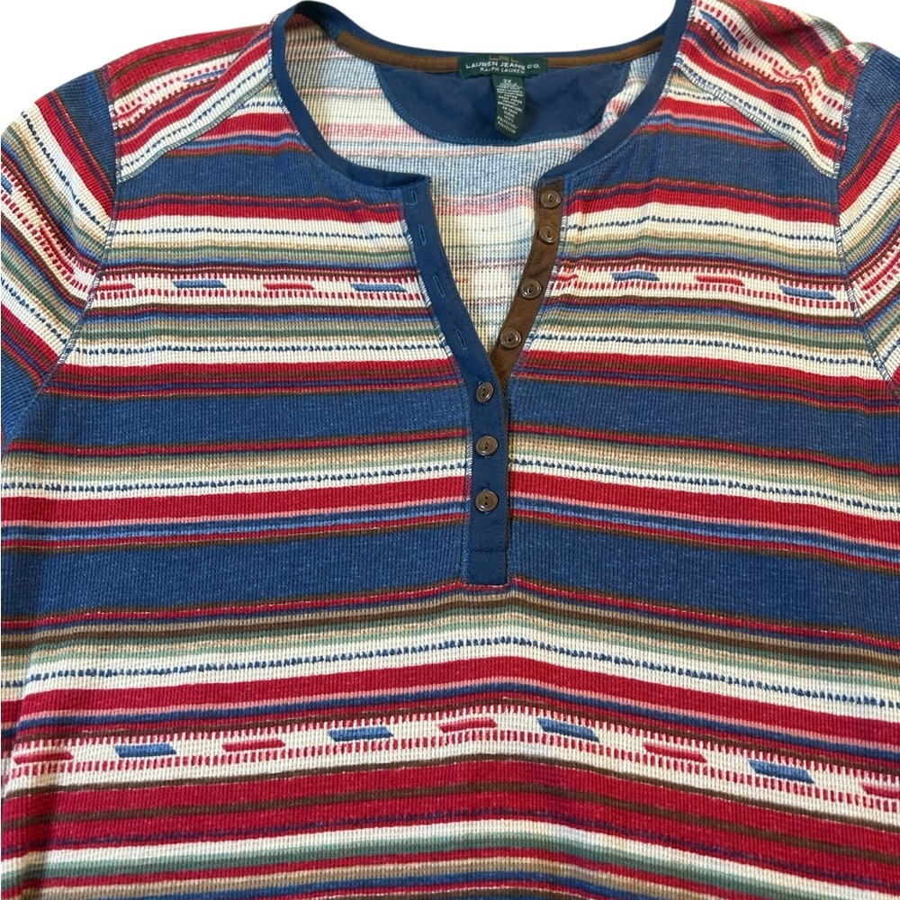 Ralph Lauren LRL Jeans Co. Southwestern Aztec Striped Drop-Waist Midi Dress 2X - Picture 2 of 11